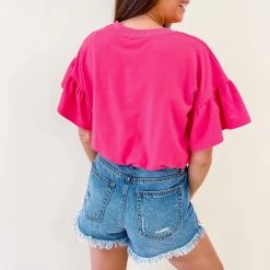 Indie Collection New Arrivals Preston Hot Pink Top