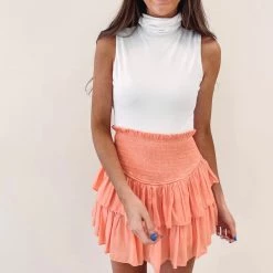 Indie Collection Smocked Skirt - Orange Vacay Collection