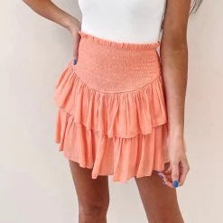 Indie Collection Smocked Skirt - Orange Vacay Collection