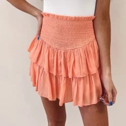 Indie Collection Smocked Skirt - Orange Vacay Collection