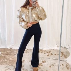 Indie Collection Gold Puffer Jacket