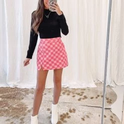 Indie Collection Checkered Pink Skirt