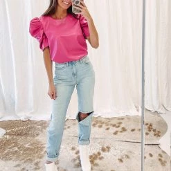 Indie Collection New Arrivals Corinne Pink Top