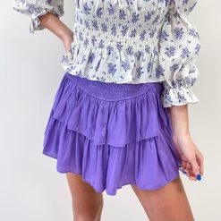 Indie Collection Smocked Skirt - Light Purple