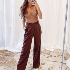 Indie Collection Brown Pleated Pants