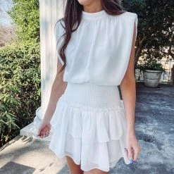 Indie Collection Rory Smocked Dress - White