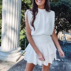 Indie Collection Rory Smocked Dress - White