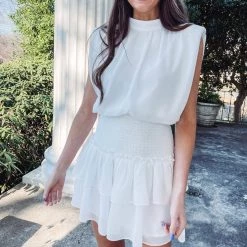 Indie Collection Rory Smocked Dress - White