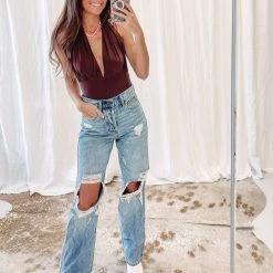 Indie Collection New Arrivals Plunge Bodysuit