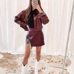 Indie Collection Kasey Rhinestone Leather Jacket