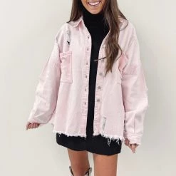 Indie Collection New Arrivals Austin Shacket - Light Pink