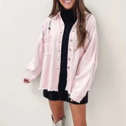 Indie Collection New Arrivals Austin Shacket - Light Pink