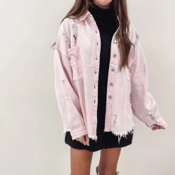 Indie Collection New Arrivals Austin Shacket - Light Pink