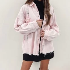 Indie Collection New Arrivals Austin Shacket - Light Pink