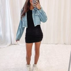 Indie Collection New Arrivals Ribbed Mini Dress - Vintage Black