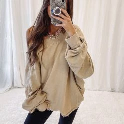 Indie Collection Kathleen Pullover - Taupe