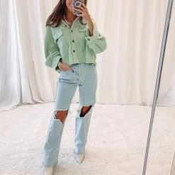 Indie Collection Paige Shacket - Pistachio