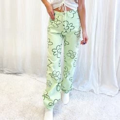 Indie Collection Green Floral Printed Pants New Arrivals