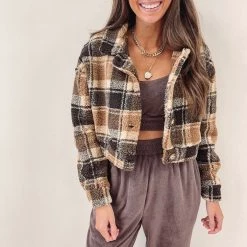 Indie Collection Lesley Brown Plaid Jacket New Arrivals