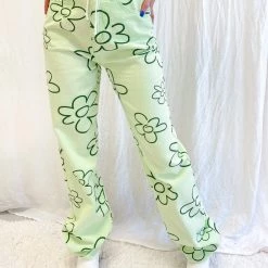 Indie Collection Green Floral Printed Pants New Arrivals