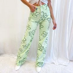 Indie Collection Green Floral Printed Pants New Arrivals