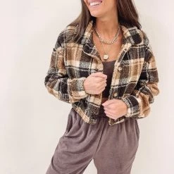 Indie Collection Lesley Brown Plaid Jacket New Arrivals