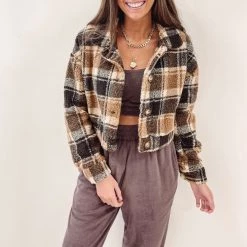 Indie Collection Lesley Brown Plaid Jacket New Arrivals