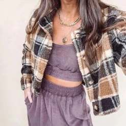 Indie Collection Lesley Brown Plaid Jacket New Arrivals