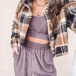 Indie Collection Lesley Brown Plaid Jacket New Arrivals