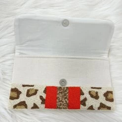 Indie Collection New Arrivals Beaded Bee Cheetah Crossbody + Clutch