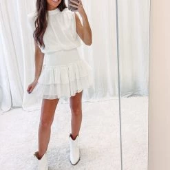 Indie Collection Rory Smocked Dress - White