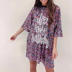 Indie Collection It's My Birthday - Rainbow Sequin Dress