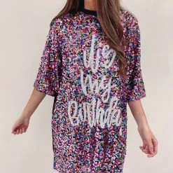 Indie Collection It's My Birthday - Rainbow Sequin Dress