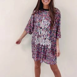 Indie Collection It's My Birthday - Rainbow Sequin Dress