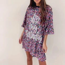 Indie Collection It's My Birthday - Rainbow Sequin Dress