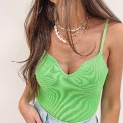 Indie Collection New Arrivals Neon Sweetheart Neckline Bodysuit