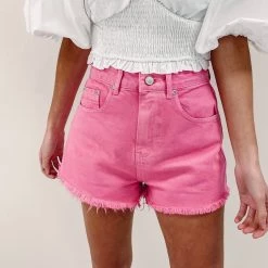 Indie Collection New Arrivals Pink Denim Shorts
