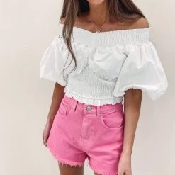Indie Collection New Arrivals Pink Denim Shorts