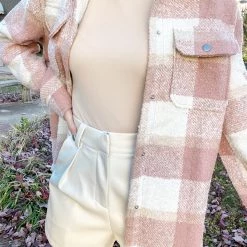 Indie Collection Cream Faux Leather Shorts