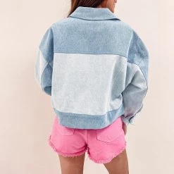 Indie Collection New Arrivals Two Toned Denim Jacket