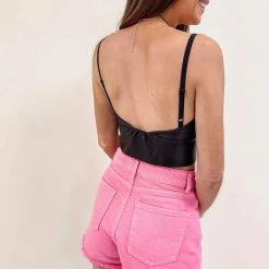 Indie Collection Faux Leather Bra Top