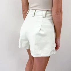 Indie Collection Cream Faux Leather Shorts