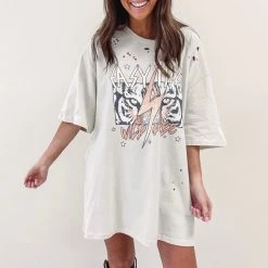 Indie Collection New Arrivals Tiger Distressed Tee