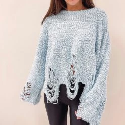 Indie Collection Meagan Distressed Sweater