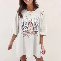 Indie Collection New Arrivals Tiger Distressed Tee