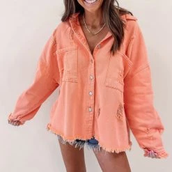 Indie Collection Austin Shacket - Orange