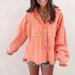 Indie Collection Austin Shacket - Orange