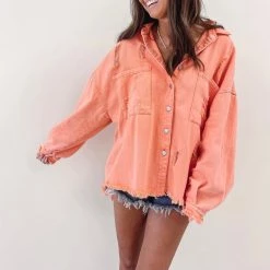Indie Collection Austin Shacket - Orange