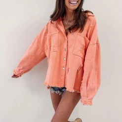 Indie Collection Austin Shacket - Orange