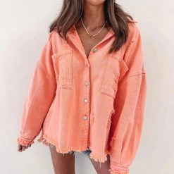 Indie Collection Austin Shacket - Orange